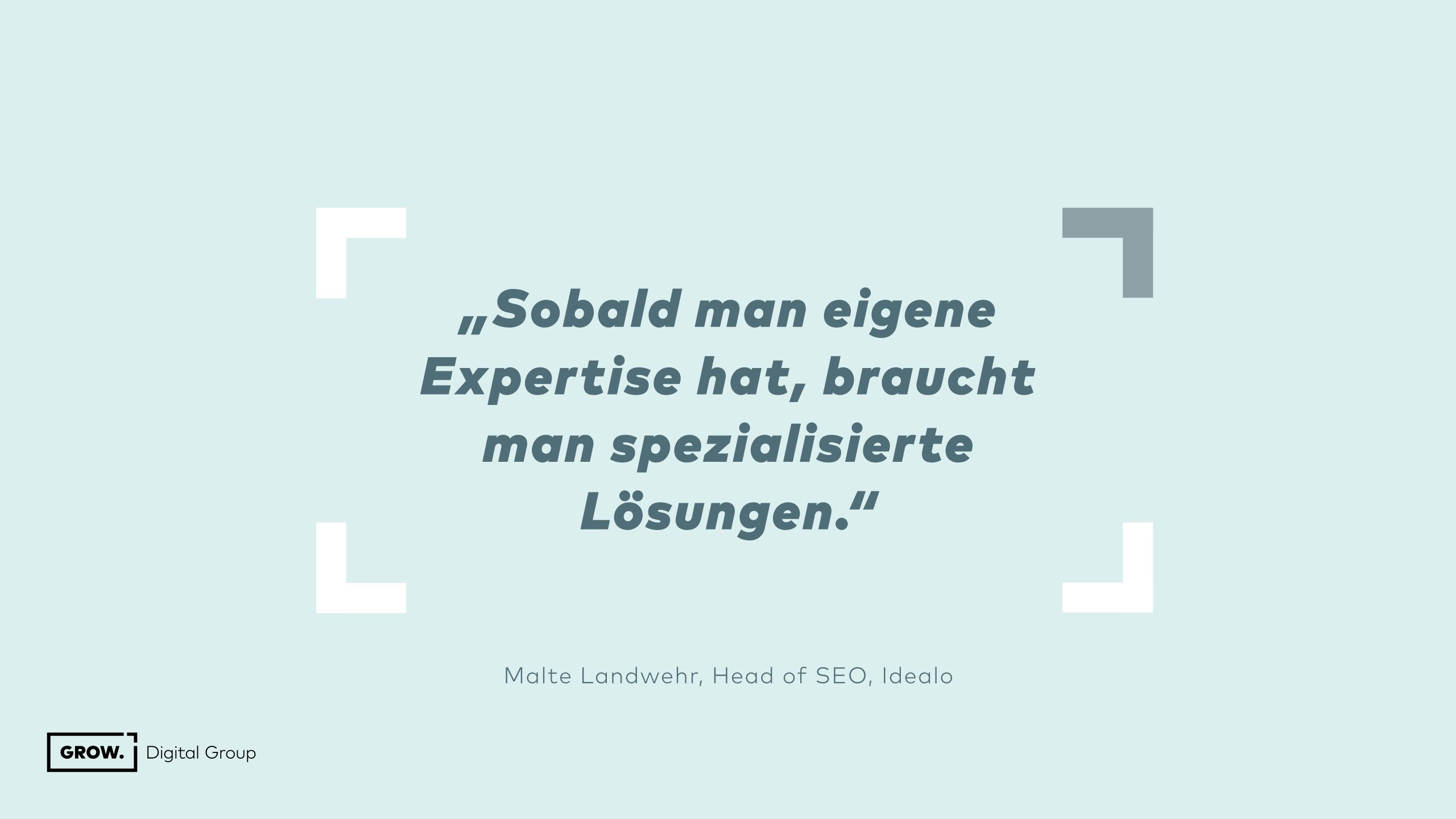 „Sobald man eigene Expertise hat, braucht man spezialisierte Lösungen.” – Malte Landwehr, Head of SEO, Idealo